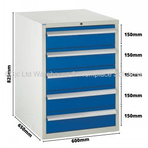 Euroslide Storage Cabinet 5 Drawer 825mm Type 1